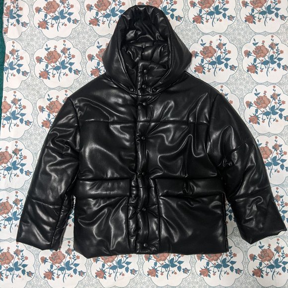 Nanushka Black Vegan Leather Hide Jacket - Picture 3 of 7